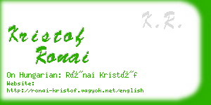 kristof ronai business card